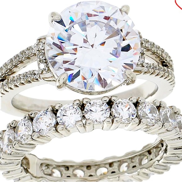 Gorgeous Radiance by Absolute Split-Shoulder
Solitaire & Eternity Ring 2pc Set - Picture 2 of 6